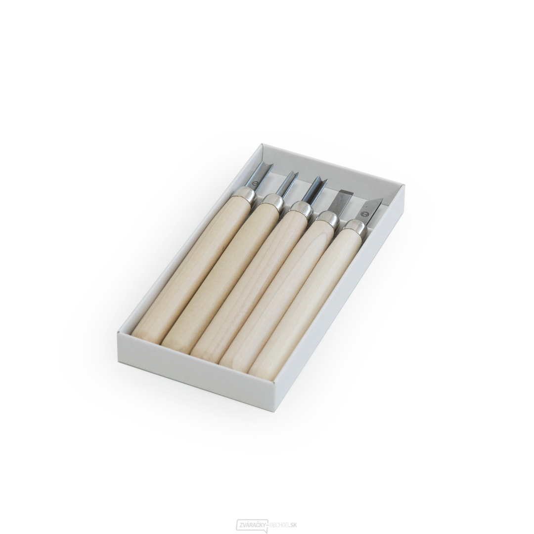 Sada rezbárskych mini-dlát MARUICHI T-5 s drevenou rukoväťou - 5 kusov Sada rezbárskych mini-dlát MARUICHI T-5 s drevenou rukoväťou - 5 kusov gallery main image