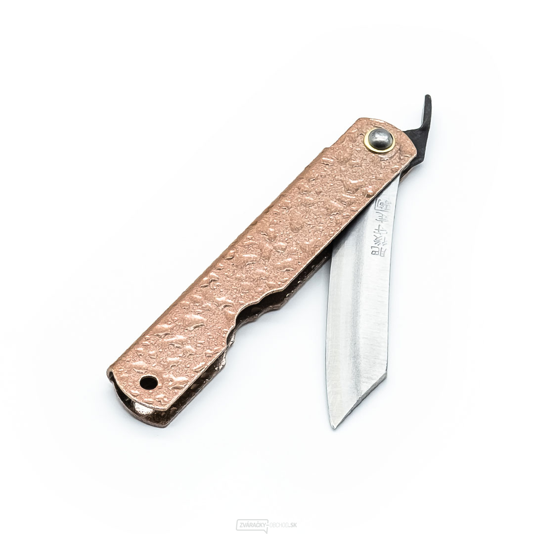 Japonský zatvárací nôž Higonokami NAGAO z ocele Yasuki s medenou rukoväťou - 73 mm
