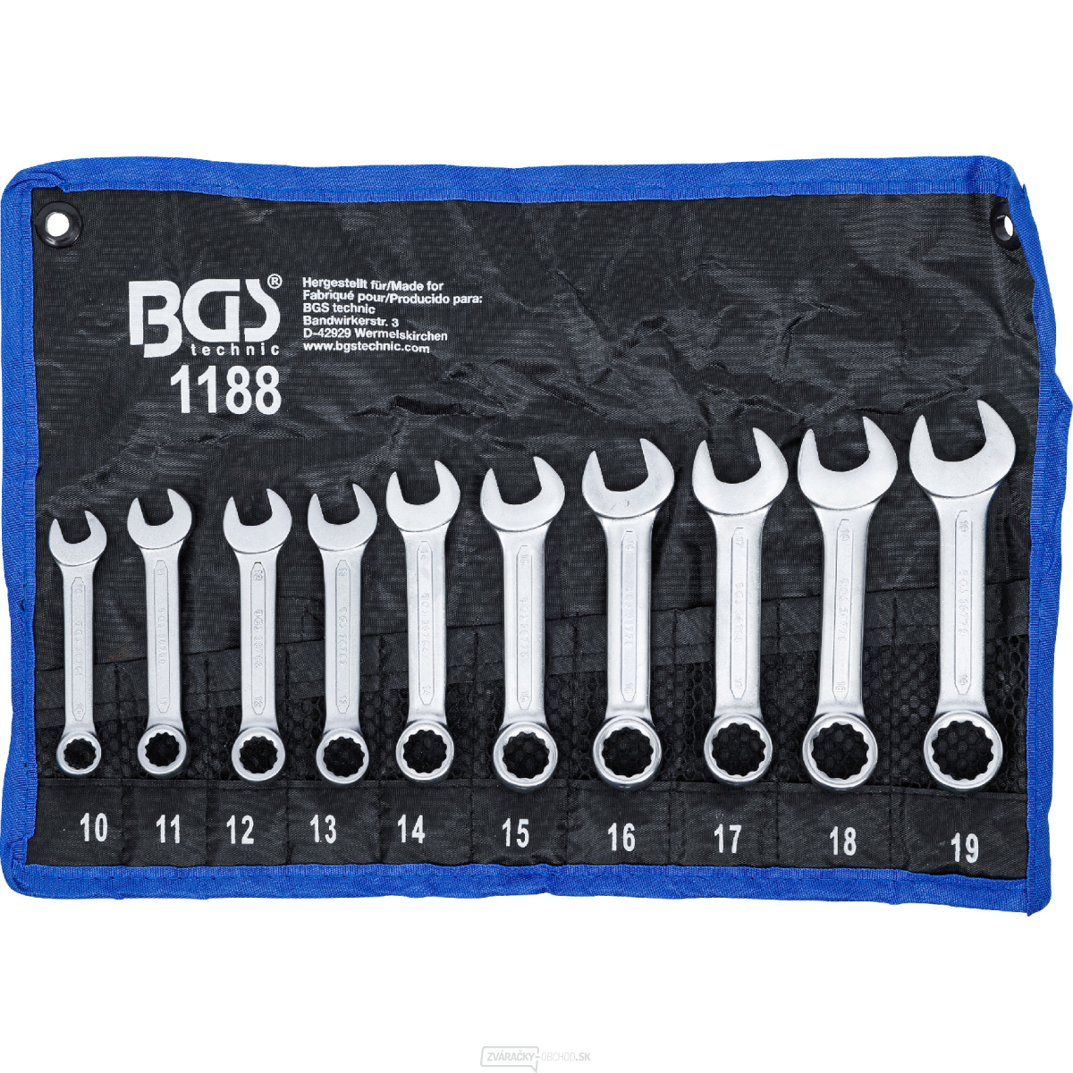 Súprava očkoplochých kľúčov BGS 1188 | veľmi krátke | 10 - 19 mm | 10dielna