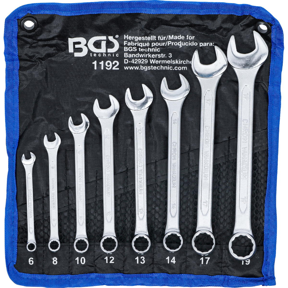 Súprava očkoplochých kľúčov BGS 1192 | 6 - 19 mm | 8dielna