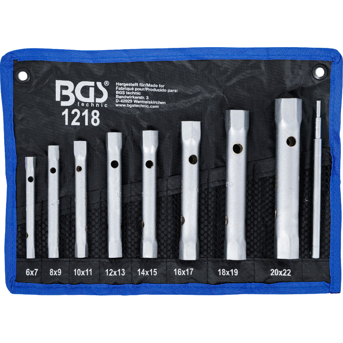 Súprava rúrkových kľúčov BGS 1218 | 6 x 7 - 20 x 22 mm | 9dielna