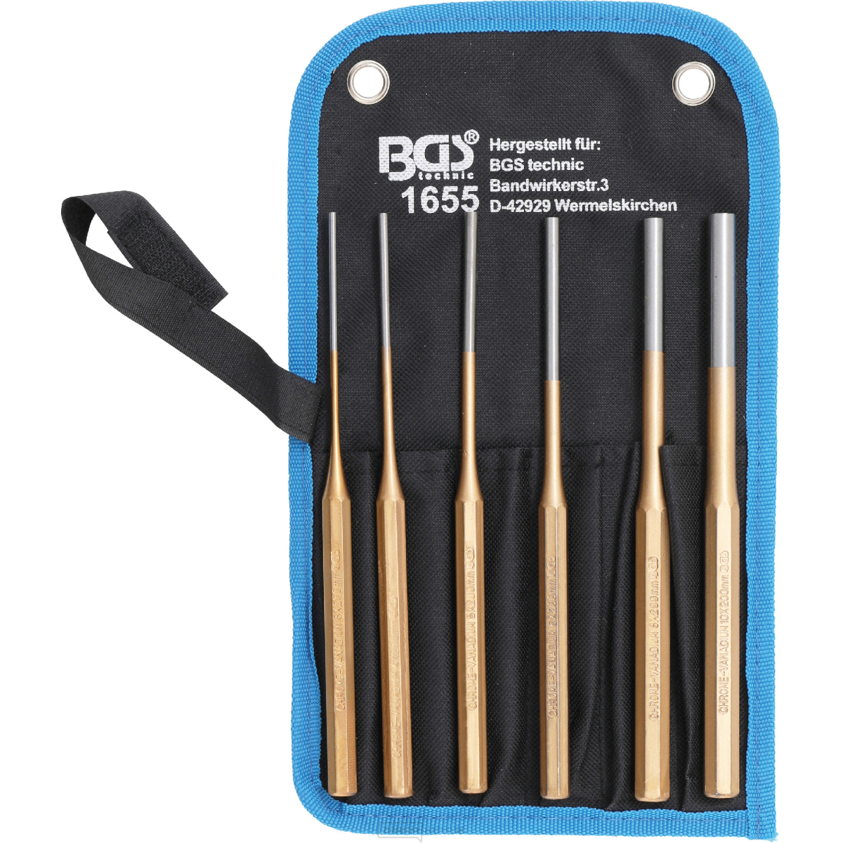 Súprava vyrážačov závlačiek BGS 1655 | 200 mm | 3 - 10 mm | 6dielna