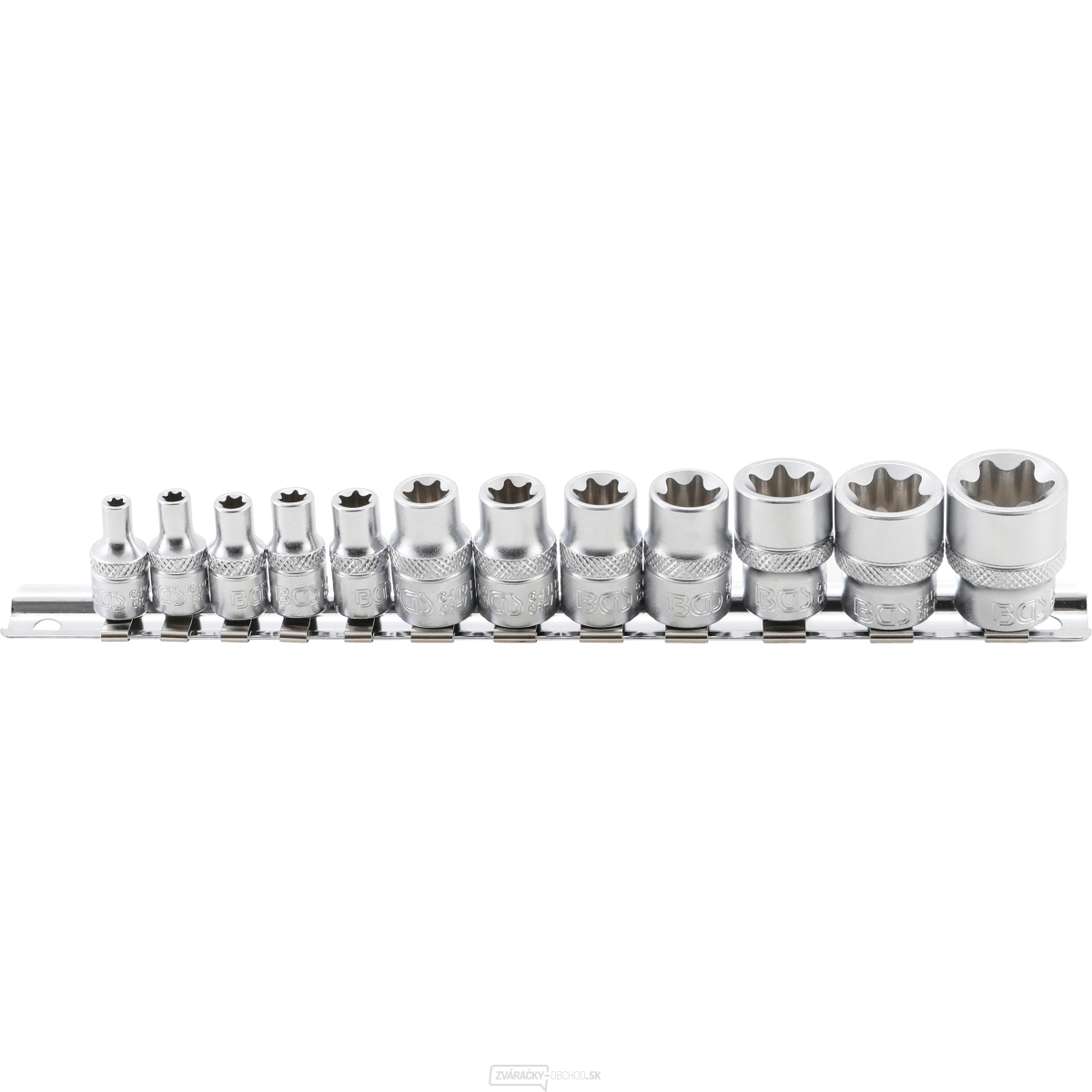 Súprava nástrčných hlavíc BGS 2038 E-profil | 6,3 mm (1/4")/10 mm (3/8") | E4 - E20 | 12dielna