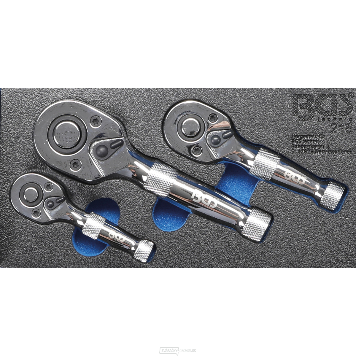 Súprava račien s prepínacou páčkou BGS 215 | 6,3 mm (1/4")/10 mm (3/8")/12,5 mm (1/2") | 3dielna