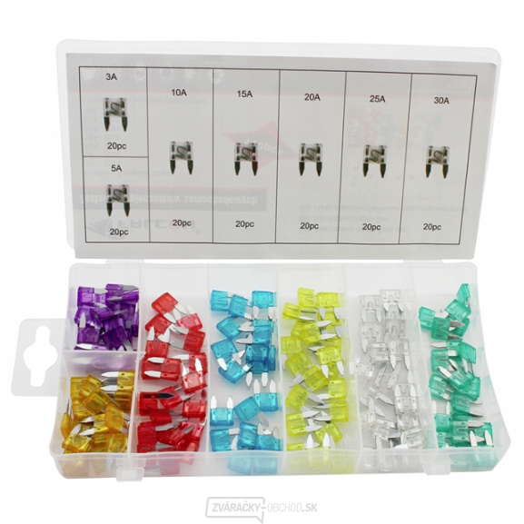 Automobilové poistky 3 - 30 A, súprava 140 ks F01152, A-TC510, TA1404
