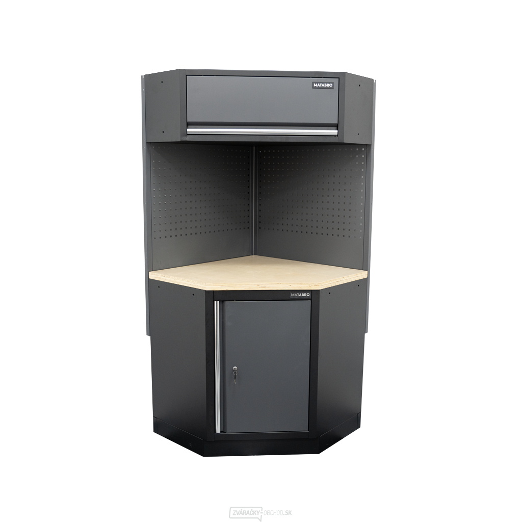 AKČNÝ SET Dielenské skrinky MB-TGC1300B a MB-WGB1334 s drevenou pracovnou doskou MB-TGW34