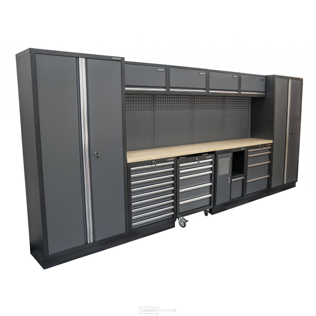 AKČNÝ SET Zostava 10 ks dielenského nábytku SET-CA01075 s drevenou pracovnou doskou MB-TGW26 a MB-TGW80 AKČNÝ SET Zostava 10 ks dielenského nábytku SET-CA01075 s drevenou pracovnou doskou MB-TGW26 a MB-TGW80 gallery main image