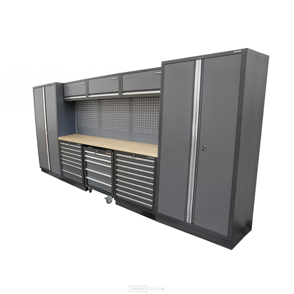 AKČNÝ SET Zostava 8 ks dielenského nábytku SET-CA01078 s drevenou pracovnou doskou MB-TGW80