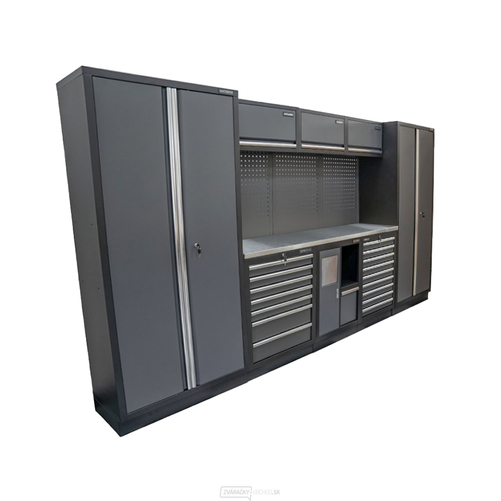 AKČNÝ SET Zostava 8 ks dielenského nábytku SET-CA01080 s nerezovou pracovnou doskou MB-TGW80S