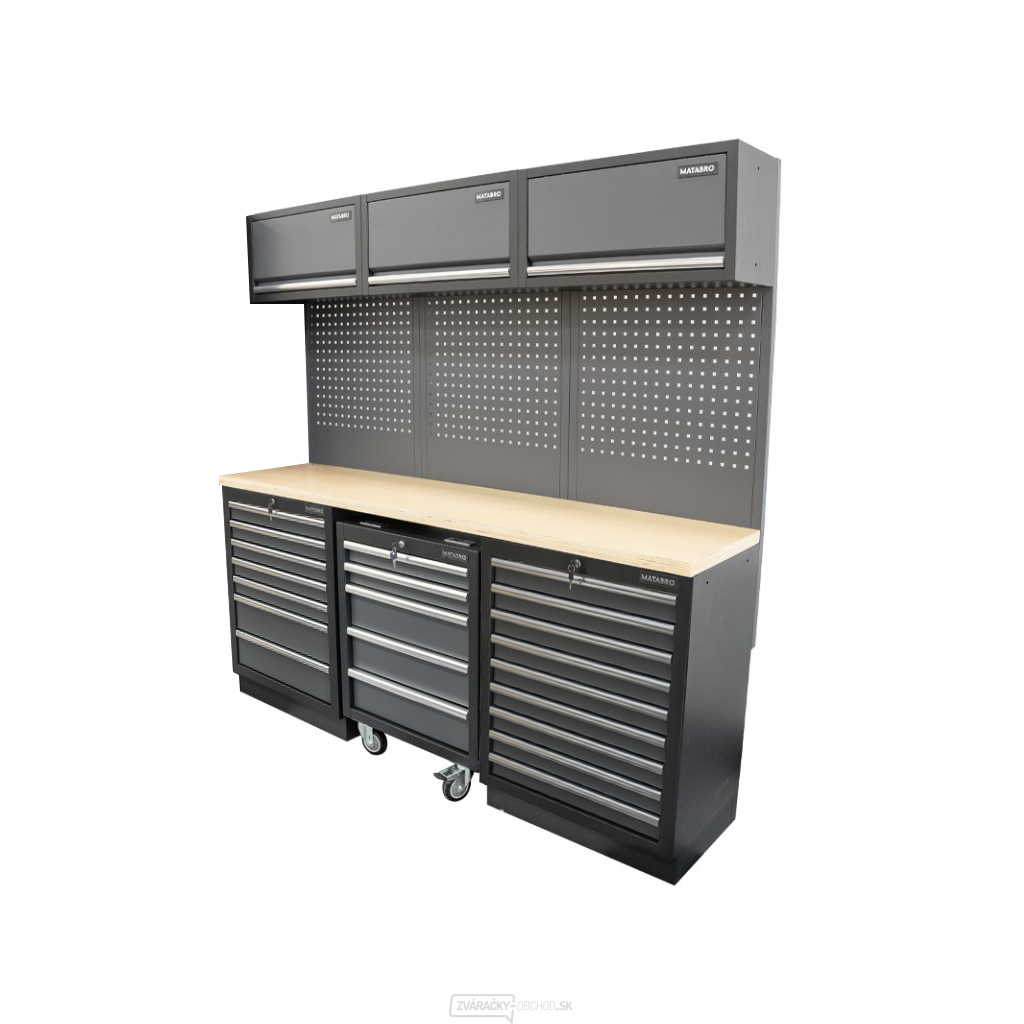 AKČNÝ SET Zostava 6 ks dielenského nábytku SET-CA01081 s drevenou pracovnou doskou MB-TGW80