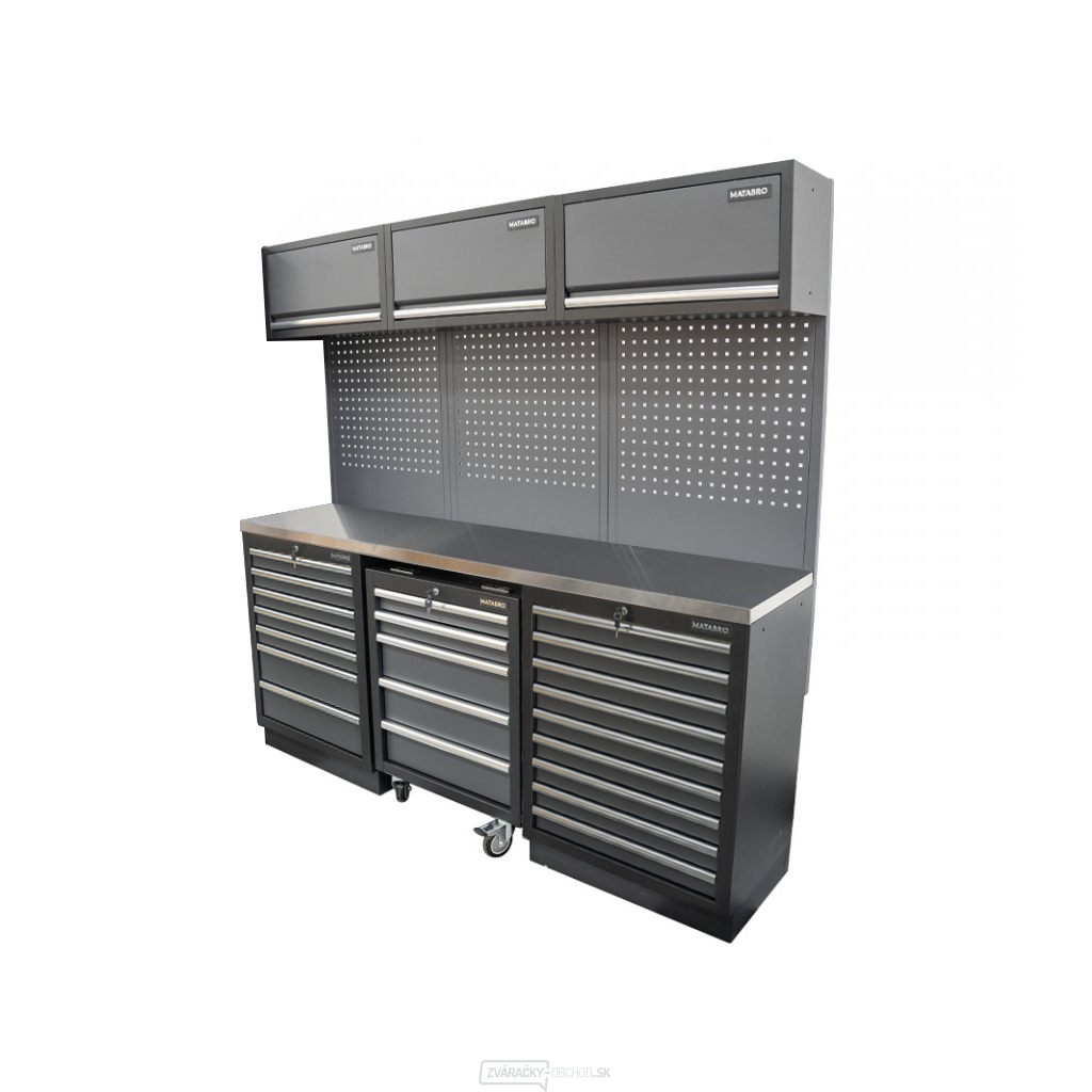 AKČNÝ SET Zostava 6 ks dielenského nábytku SET-CA01082 s nerezovou pracovnou doskou MB-TGW80S