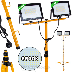 2x100W LED svetlomet s teleskopickým konštrukčným stojanom a káblom - studená biela farba 6500K (1) 2x100W LED svetlomet s teleskopickým konštrukčným stojanom a káblom - studená biela farba 6500K (1) gallery main image