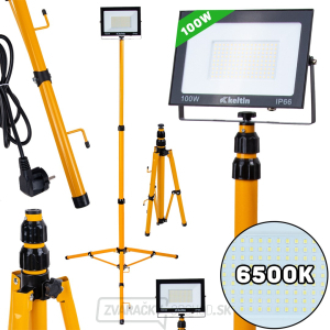 100W LED svetlomet s teleskopickým konštrukčným stojanom a káblom - studená biela farba 6500K (1) 100W LED svetlomet s teleskopickým konštrukčným stojanom a káblom - studená biela farba 6500K (1) gallery main image