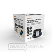 Solight 3z + USB A + C 20W PD, Wireless 10W, výsuvný blok zásuviek, 2m, čierny náhled