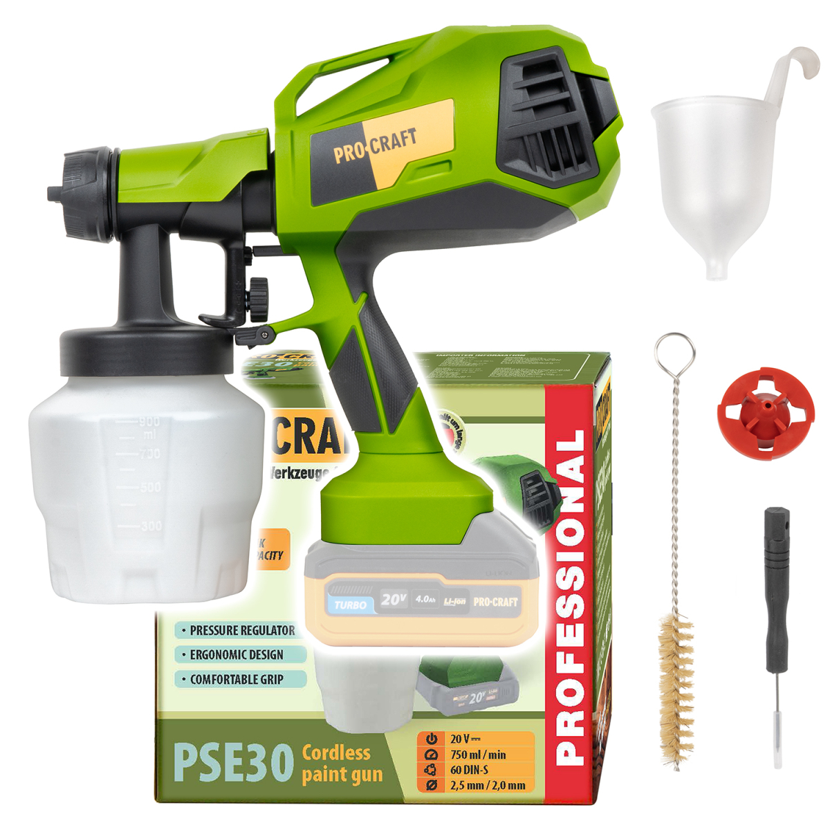 Aku striekacia pištoľ Procraft PSE30bb (bez batérie a nabíjačky) | PSE30bb PSE30bb