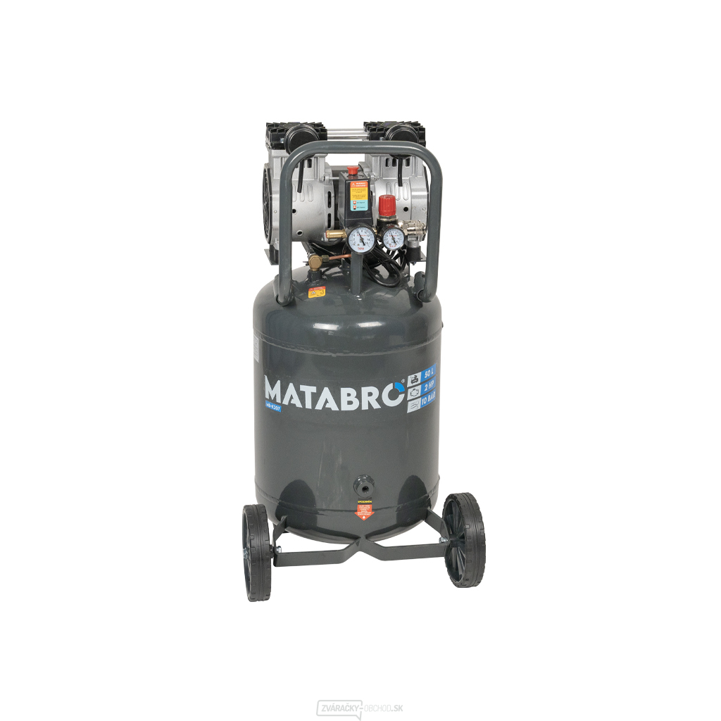 Bezolejový vertikálny kompresor Matabro MB-K207 50l, 230V, 2 piesty, 2000W | 10 BAR