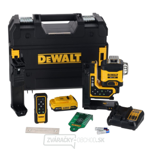 Zelený multiline laser 3x360 DeWALT DCLE34035D1 18V XR s diaľkovým ovládaním, 2Ah aku Zelený multiline laser 3x360 DeWALT DCLE34035D1 18V XR s diaľkovým ovládaním, 2Ah aku gallery main image