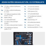 Hliníkový kufor s náradím Scheppach TB 200, 141 dielov Náhľad