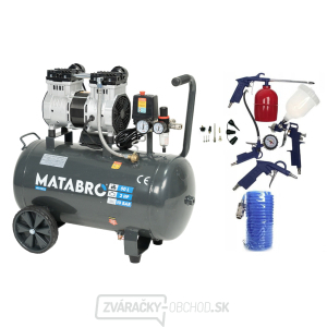 AKCIOVÁ SET SETMB-K202, Bezolejový kompresor 50l, 230V, 2 piesty s príslušenstvom | 2000W | Matabro AKCIOVÁ SET SETMB-K202, Bezolejový kompresor 50l, 230V, 2 piesty s príslušenstvom | 2000W | Matabro gallery main image