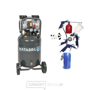AKCIOVÁ SET SETMB-K207, Bezolejový vertikálny kompresor 50l, 230V, 2 piesty, s príslušenstvom | 2000W | 10 BAR | Matabro AKCIOVÁ SET SETMB-K207, Bezolejový vertikálny kompresor 50l, 230V, 2 piesty, s príslušenstvom | 2000W | 10 BAR | Matabro gallery main image