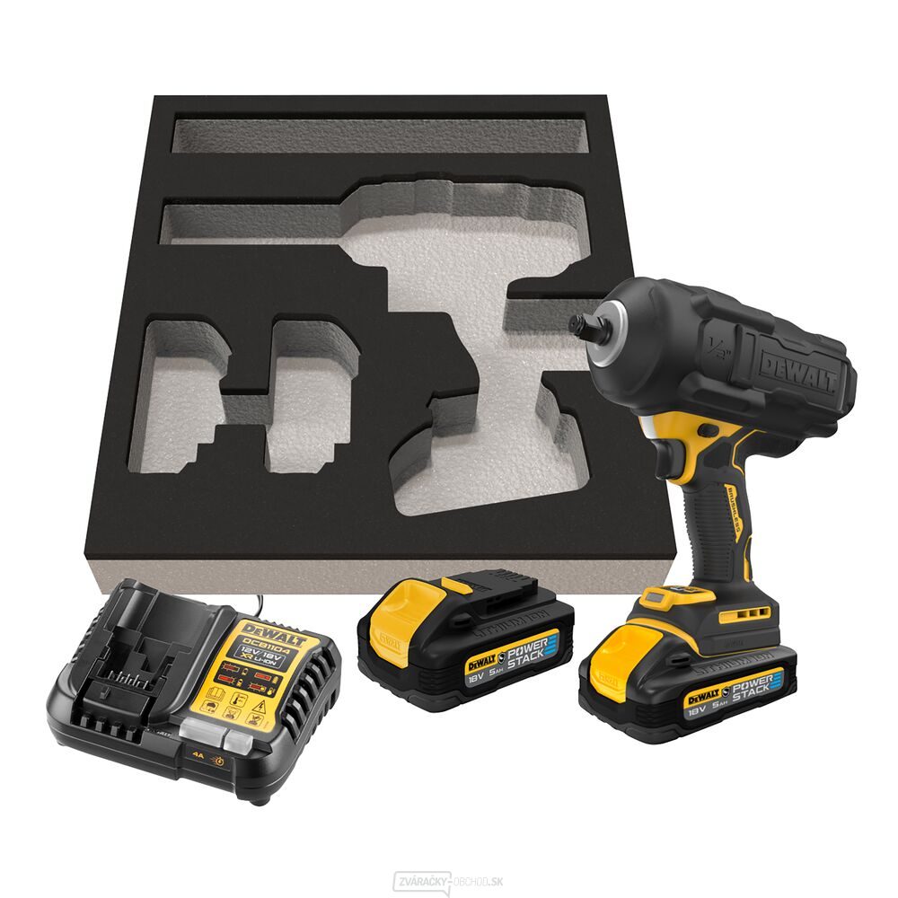 AKU rázový uťahovák s veľkým momentom DeWALT DCF961H2G 18V, 2x5Ah, nabíjačka, PUR
