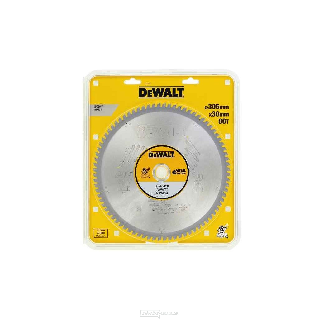 Pílový kotúč na hliník pre uhlové brúsky DeWALT DT1916, 305 x 30 mm, 80 zubov