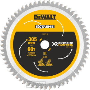 Pílový kotúč XR FLEXVOLT DeWALT DT99575 pre pokosové AKU píly, 305 X 30 mm, 60 zubov Pílový kotúč XR FLEXVOLT DeWALT DT99575 pre pokosové AKU píly, 305 X 30 mm, 60 zubov gallery main image