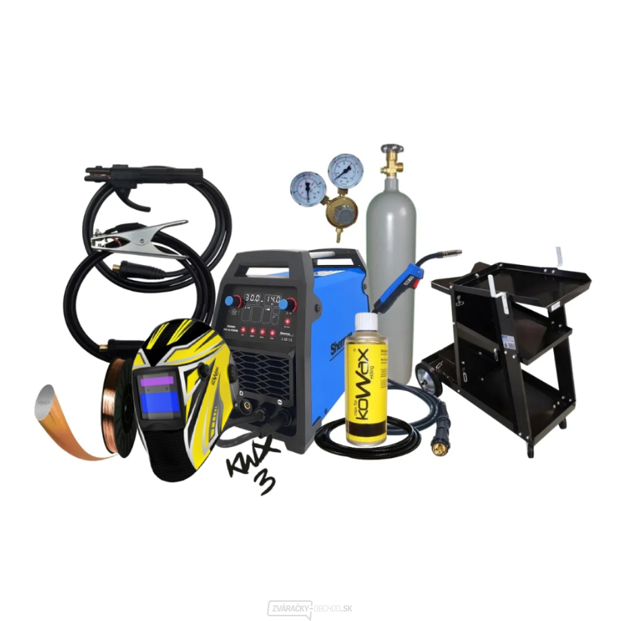 Invertorová zváračka Digimig 202 M-POWER + Horák + káble + Kukla + Drôt + Sprej + Vozík + Plná Fľaša Co2