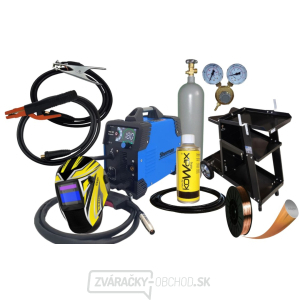 Invertorová zváračka Sherman MIG 180 Easywork + Horák + Káble + kukla + redukčný ventil + vozík + drôt + sprej + Plná fľaša  Invertorová zváračka Sherman MIG 180 Easywork + Horák + Káble + kukla + redukčný ventil + vozík + drôt + sprej + Plná fľaša  gallery main image