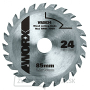 Pílový kotúč na drevo WA5034 TCT, priemer 85mm, 24 zubov Pílový kotúč na drevo WA5034 TCT, priemer 85mm, 24 zubov gallery main image