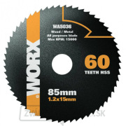 Pílový kotúč na drevo WA5036 HSS, priemer 85mm, 60 zubov Pílový kotúč na drevo WA5036 HSS, priemer 85mm, 60 zubov gallery main image
