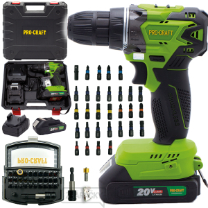 Akumulátorový vŕtací skrutkovač Procraft SPA20BL1B so sadou bitov BS-32 | SPA20BL1B/BS-32 Akumulátorový vŕtací skrutkovač Procraft SPA20BL1B so sadou bitov BS-32 | SPA20BL1B/BS-32 gallery main image