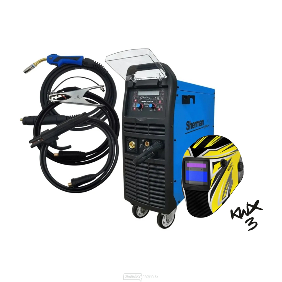 Sherman Synergická invertorová zváračka DIGIMIG 300 Pulse + horák MIG 25/4m + káble + Kukla