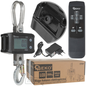 Elektronická skladová háková váha s diaľkovým ovládaním 2000 kg  Elektronická skladová háková váha s diaľkovým ovládaním 2000 kg  gallery main image