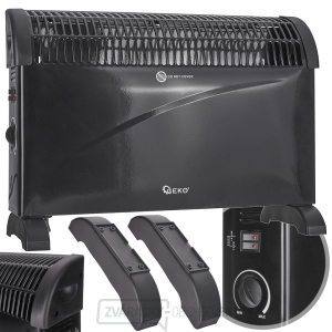 Čierny konvektor s termostatom 2000W  gallery main image