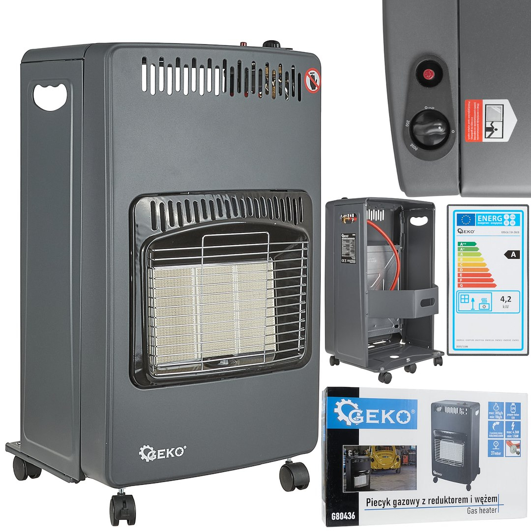 E-shop Plynový ohrievač GEKO 4,2kW + redukcia a hadica G80436
