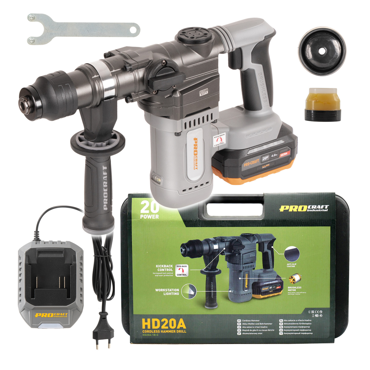 E-shop Aku vŕtacie kladivo Procraft Industrial HD20A | HD20A HD20A