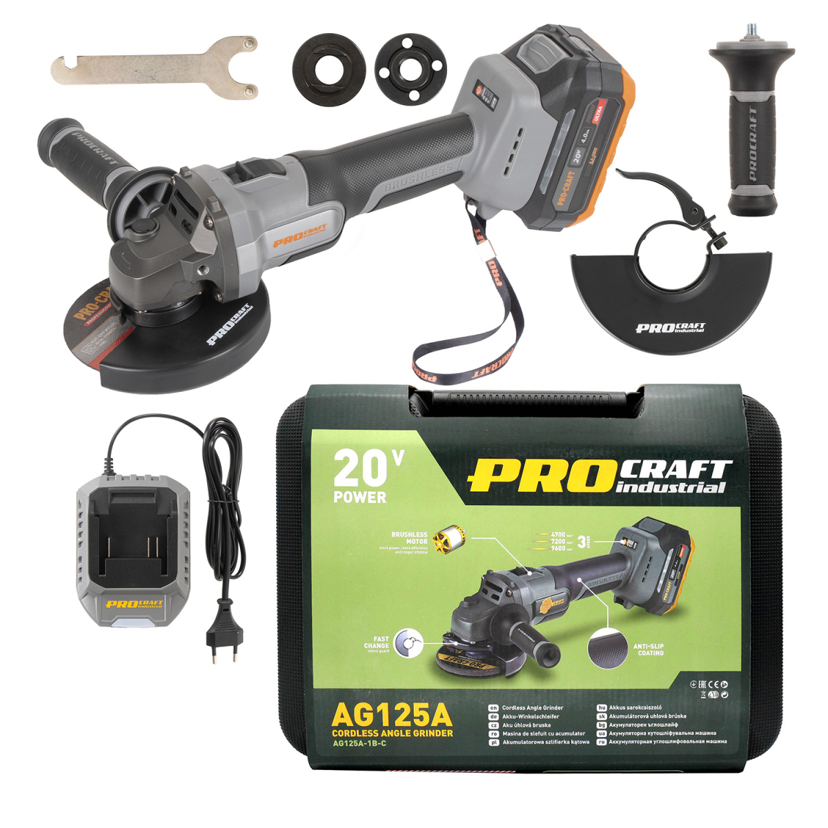 E-shop Aku uhlová brúska Procraft Industrial AG125A | AG125A AG125A