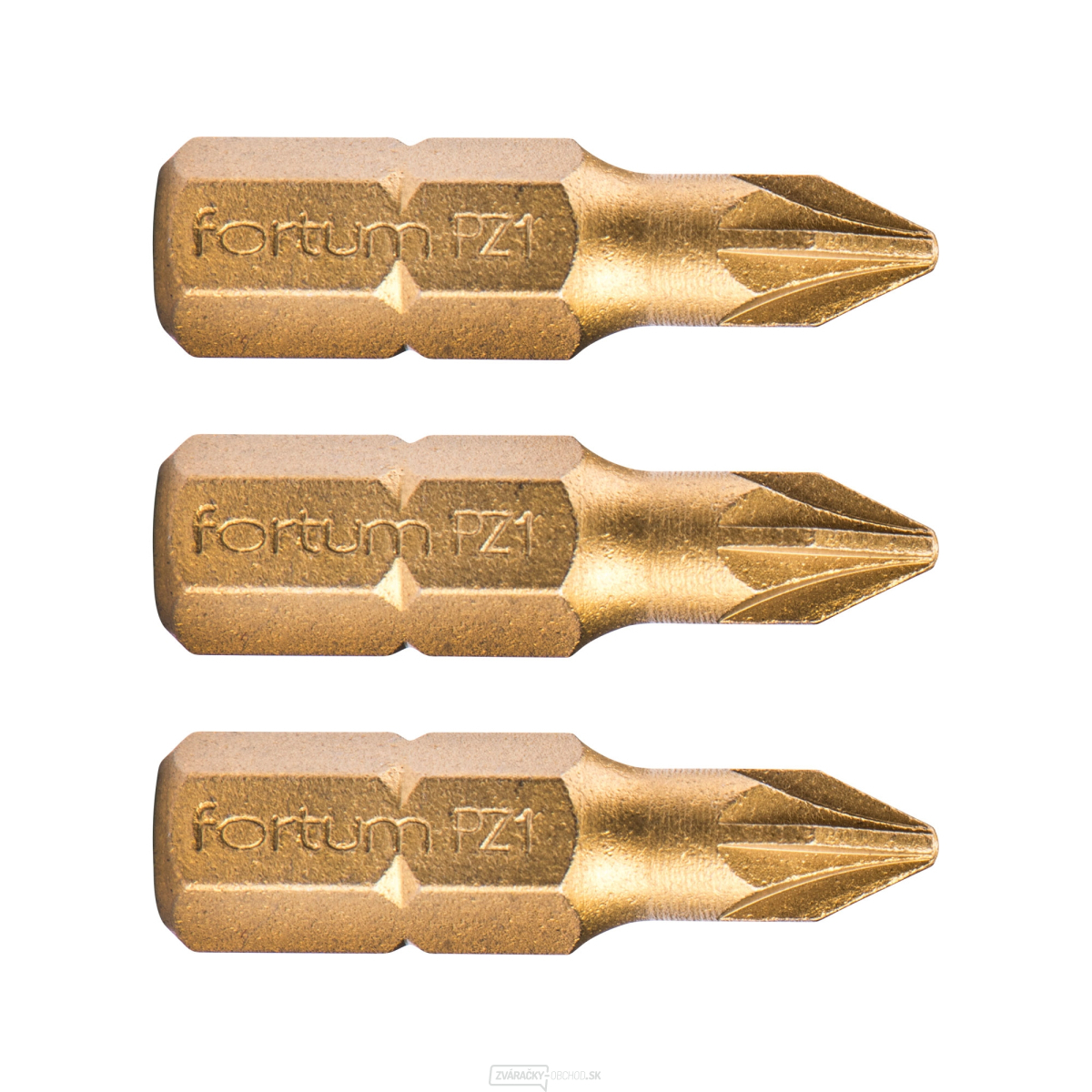 Hrot krížový pozidriv, súprava 3ks, PZ 1x25mm, titán. úprava, S2