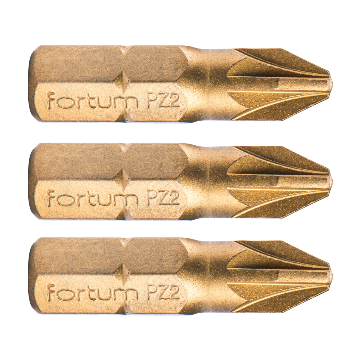 Hrot krížový pozidriv, sada 3ks, PZ 2x25mm, titán. úprava, S2