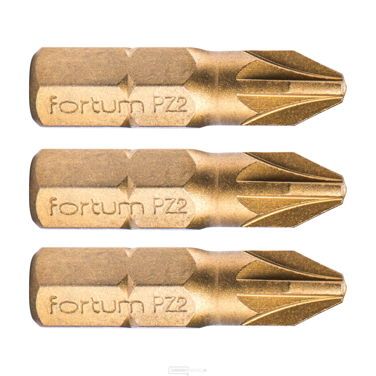 Hrot krížový pozidriv, sada 3ks, PZ 2x25mm, titán. úprava, S2
