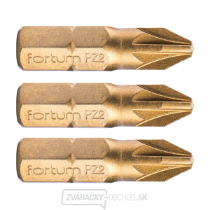 Hrot krížový pozidriv, sada 3ks, PZ 2x25mm, titán. úprava, S2 Hrot krížový pozidriv, sada 3ks, PZ 2x25mm, titán. úprava, S2 gallery main image