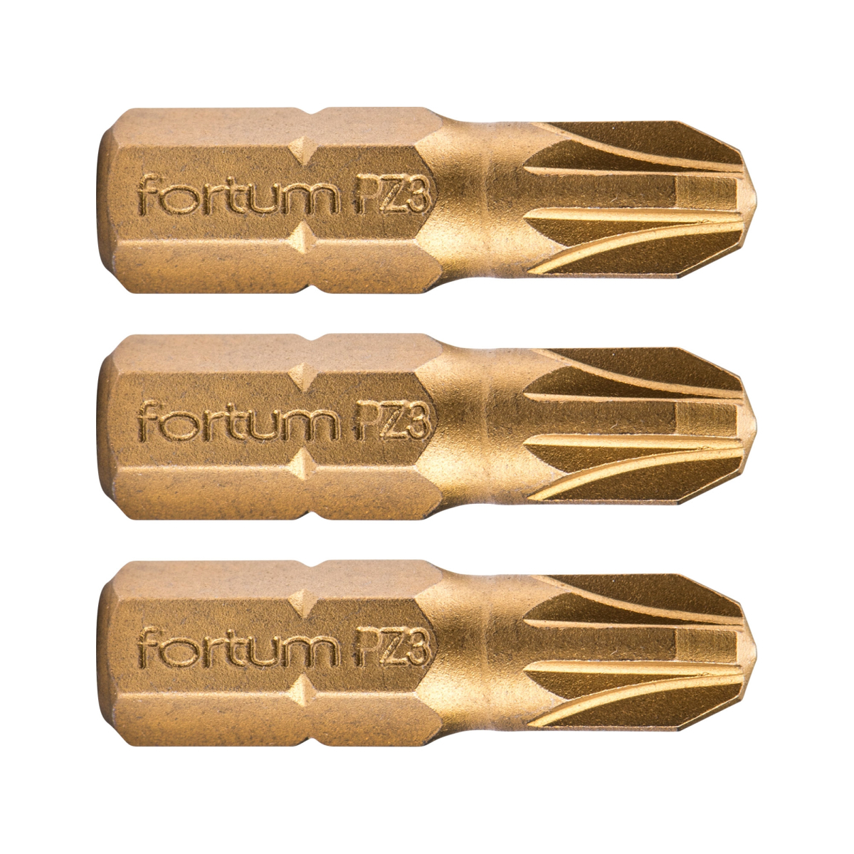 Hrot krížový pozidriv, sada 3ks, PZ 3x25mm, titán úprava, S2