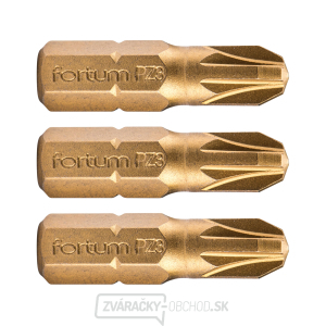 Hrot krížový pozidriv, sada 3ks, PZ 3x25mm, titán úprava, S2 Hrot krížový pozidriv, sada 3ks, PZ 3x25mm, titán úprava, S2 gallery main image