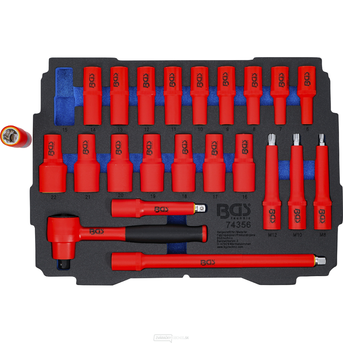 Penová vložka pre BGS boxy: sada náradia VDE BGS 74356 | 23dielna