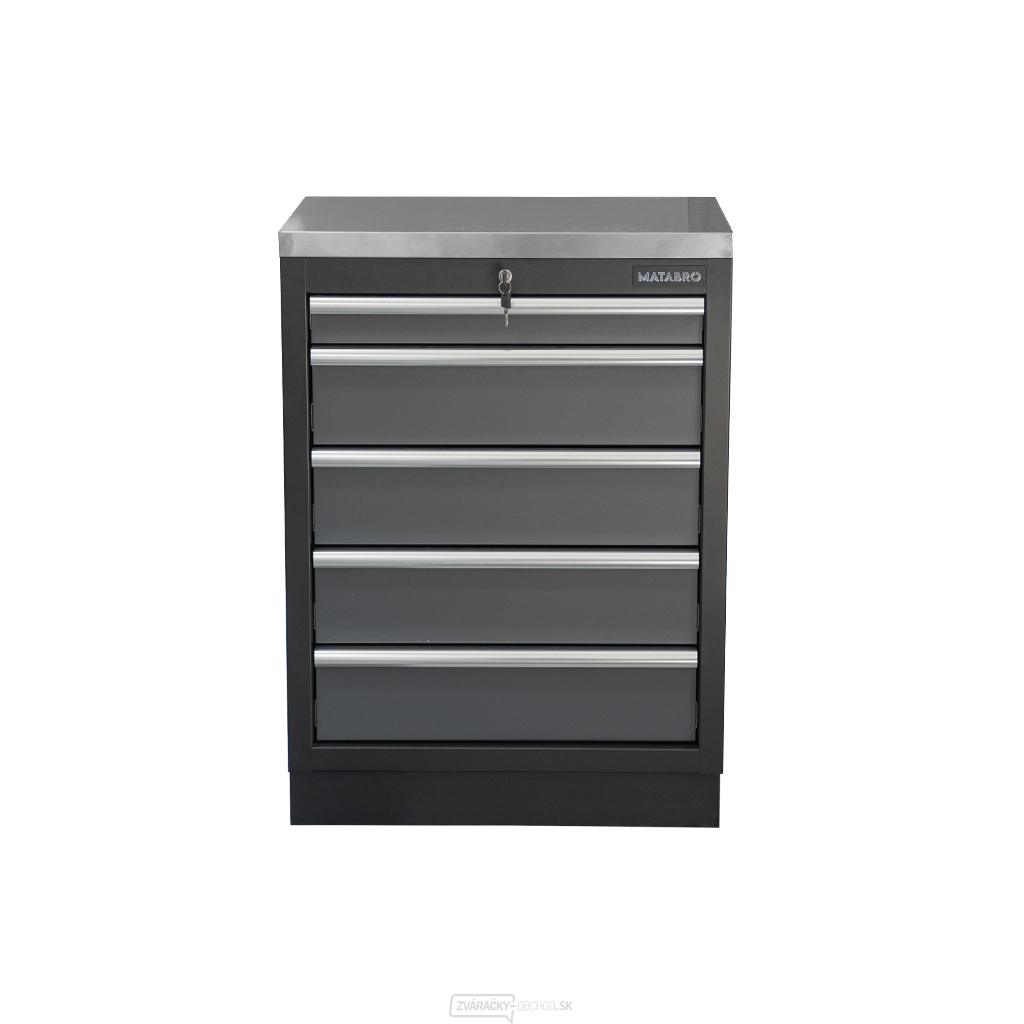 Dielenská skrinka s nerezovou pracovnou doskou | 5 šuplíkov | 680x465x950 mm Matabro SET-CA01061