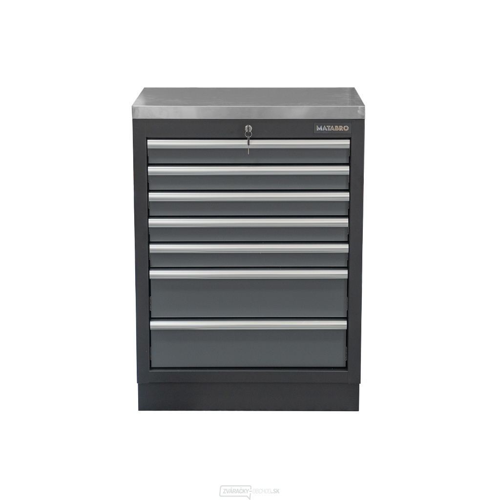 Dielenská skrinka s nerezovou pracovnou doskou | 7 šuplíkov | 680x465x950 mm Matabro SET-CA01063