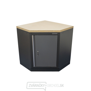 Rohová jednodverová dielenská skrinka s drevenou pracovnou doskou | 1 polica | 865x865x950 mm Matabro SET-CA01068 Rohová jednodverová dielenská skrinka s drevenou pracovnou doskou | 1 polica | 865x865x950 mm Matabro SET-CA01068 gallery main image