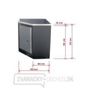 Rohová jednodverová dielenská skrinka s nerezovou pracovnou doskou | 1 polica | 865x865x950 mm Matabro SET-CA01069 Rohová jednodverová dielenská skrinka s nerezovou pracovnou doskou | 1 polica | 865x865x950 mm Matabro SET-CA01069 náhled