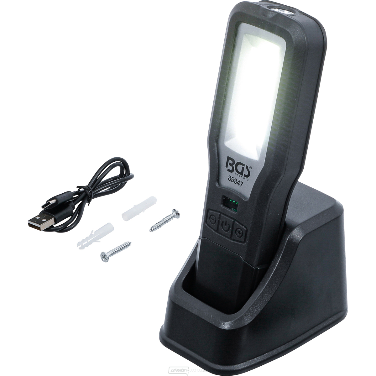 Pracovná COB LED lampa BGS 85347 | sklopná | s nabíjacou stanicou
